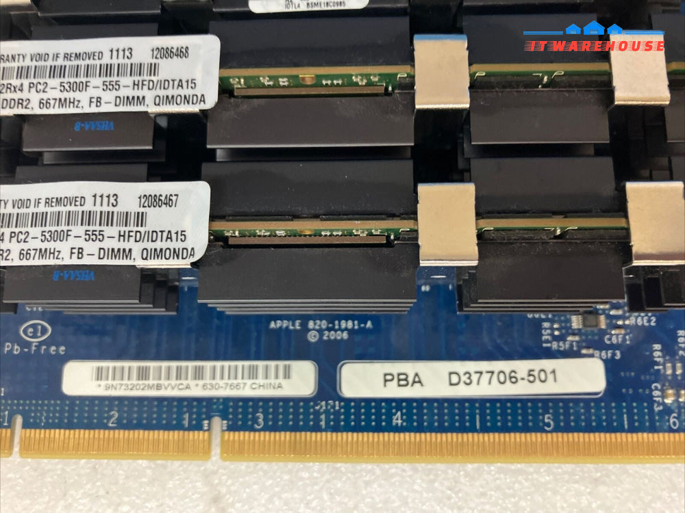 ~ (Lot of 2x) Apple Mac Pro A1186 D37706-501 630-7667 Ram Riser Boards 4GB + 8GB