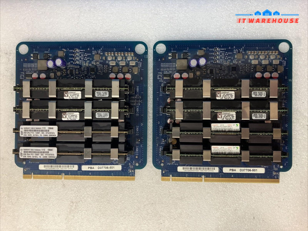 ~ (Lot of 2x) Apple Mac Pro A1186 D37706-501 630-7667 Ram Riser Boards 4GB + 8GB
