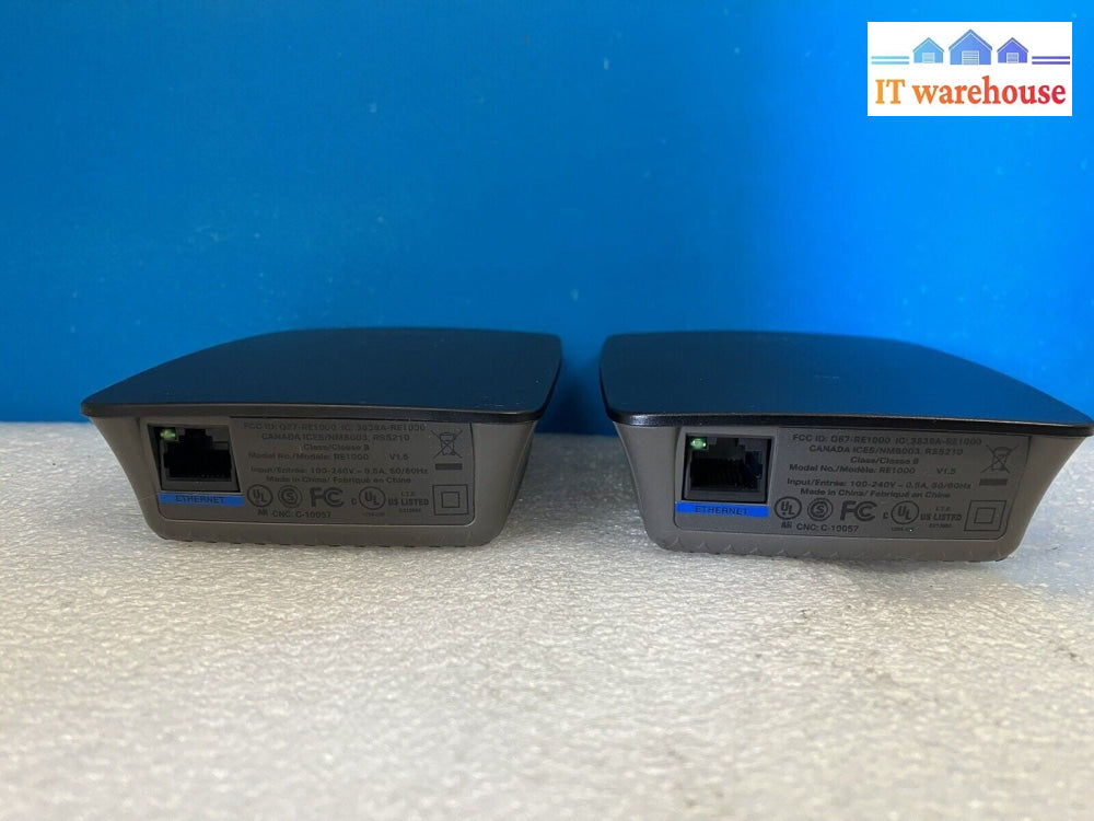 ~ (Lot of 2x) Cisco Wireless N Wi-Fi Range Extender Model RE1000 With Cables