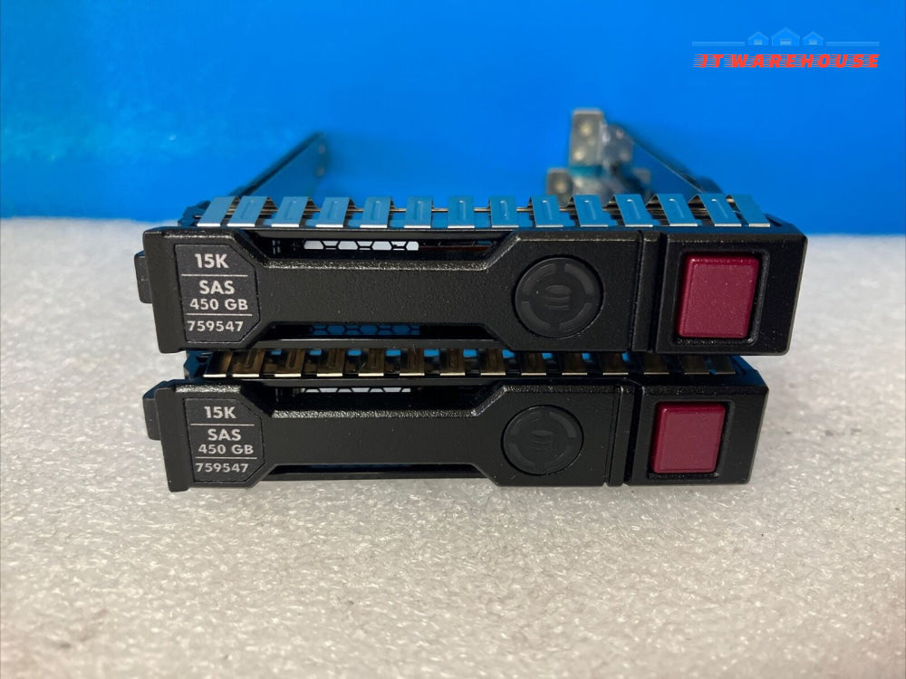 (Lot of 2x) HP 759547 450GB 15K SAS SFF 2.5" Drive Bay Caddy ~