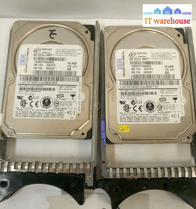 - LOT OF 2X IBM  26K5777,73.4GB,10K RPM, 2.5", SAS, 26K5779  HDD W/TRAY  