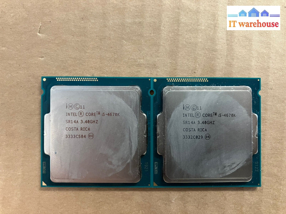 ~ Lot Of 2x Intel Core i5-4670K SR14A 3.4GHz 6MB LGA 1150 Quad-Core CPU
