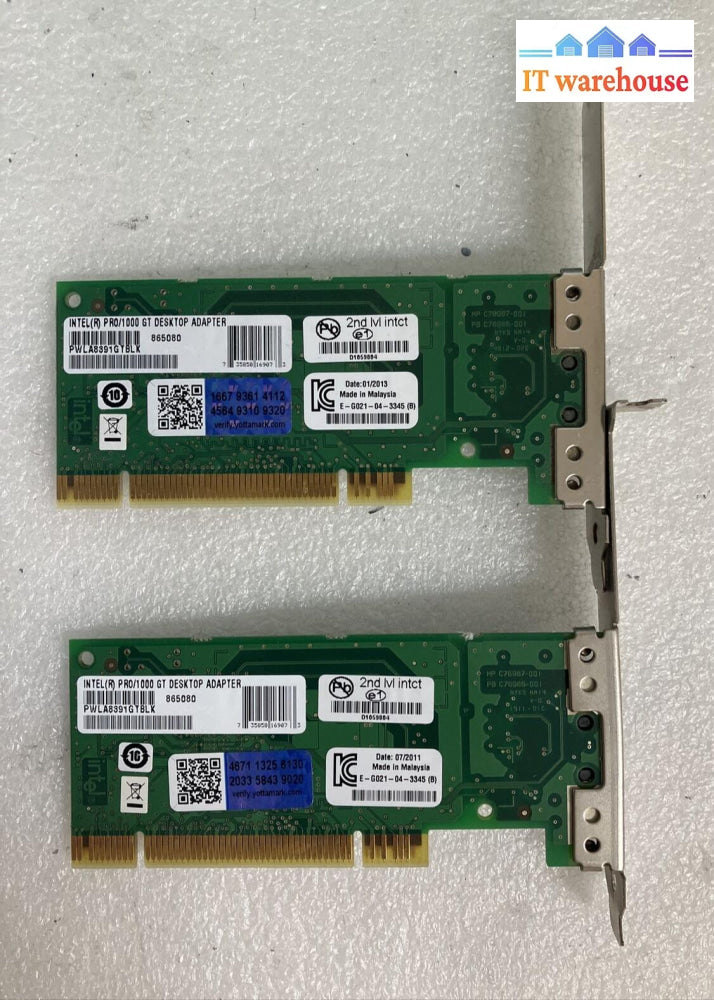 Lot Of 2X Intel Pro/1000 Gt Server Network Adapter C29248 865080 Pwla8391Gtblk ~