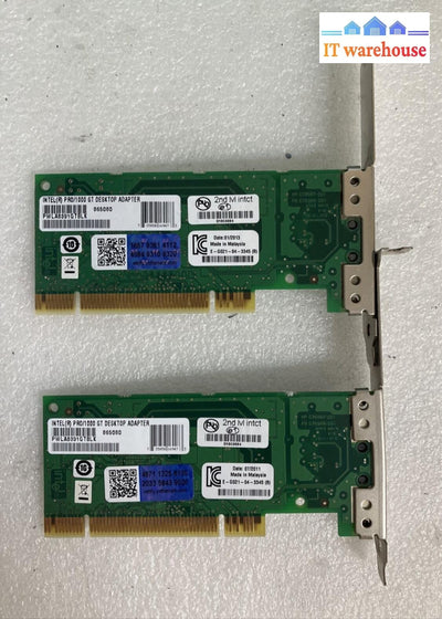Lot of 2x Intel Pro/1000 GT Server Network Adapter C29248 865080 PWLA8391GTBLK ~