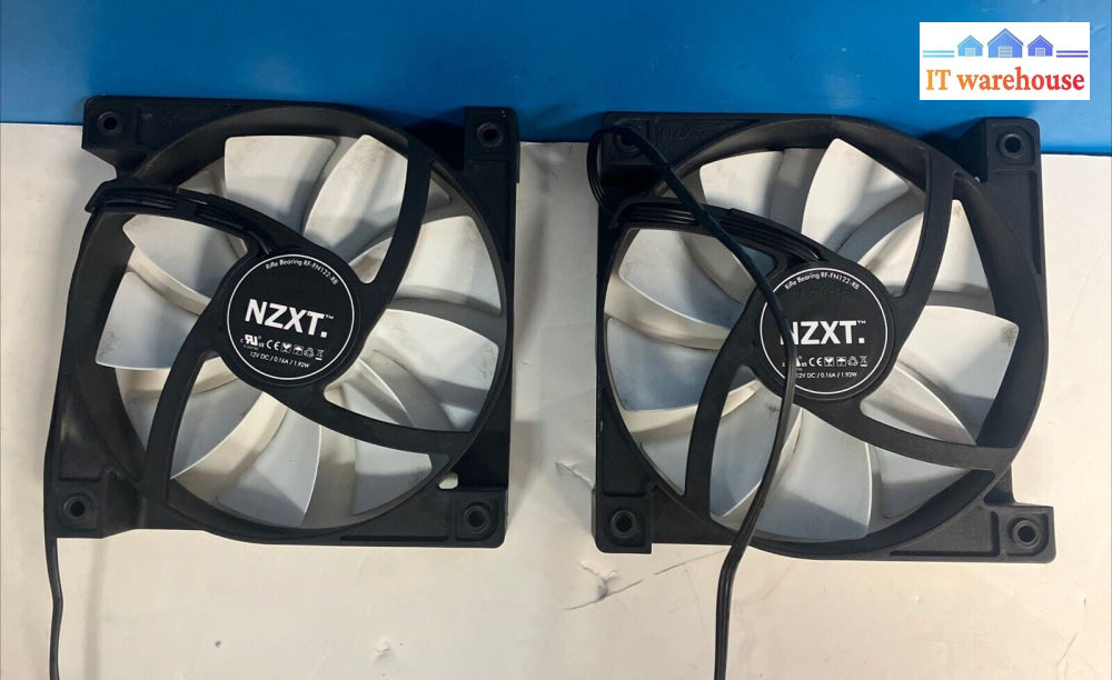 (Lot of 2x) NZXT 12V 0.16A 1.92W High Performance Airflow Case Fan RF-FN122-R8 ~