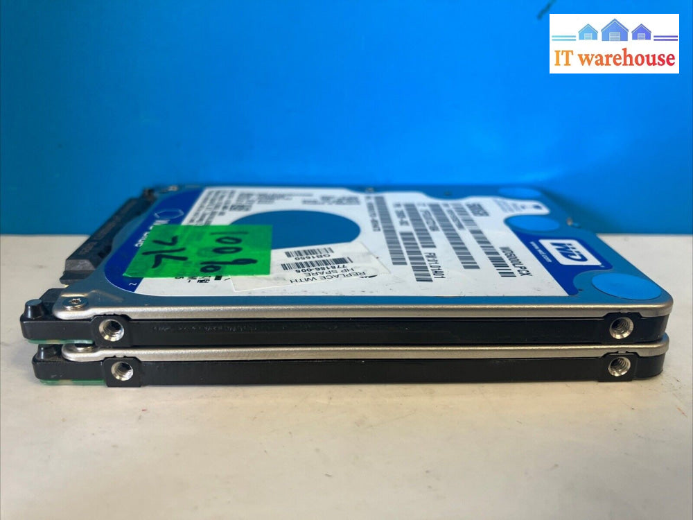 (Lot of 2x) WD Blue WD5000LP 500GB SATA 2.5" Hard Drive HDD (1000 days remain) ~