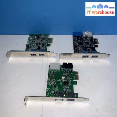 (Lot of 3) 2 Port USB 3.0 and One USB 3.0 19 Pin Internal Header Card