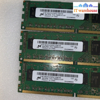 Lot of 3 4GB Micron MT18KSF51272PDZ-1G4K1HF 2Rx8 PC3L-10600R Ram DDR3 Memory