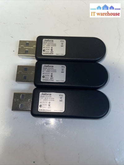 Lot of 3 A335w USB Dongle  for Jabra M5390 Multiuse Bluetooth Wireless Headset
