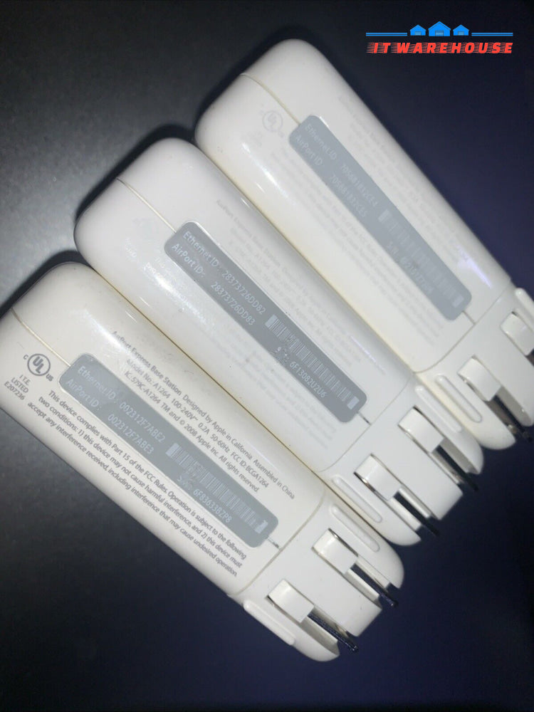 Lot of 3 Apple A1264 802.11n Airport Express 54 Mbps Wireless Base Station