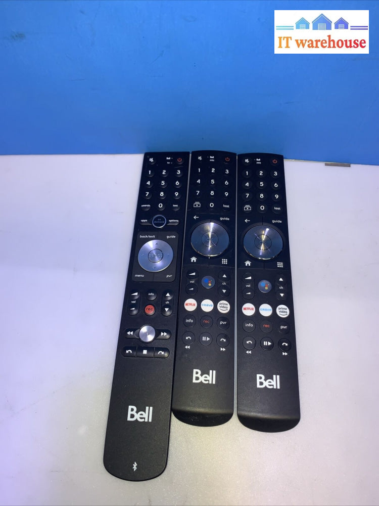 Lot Of 3 Bell Fibe Slim Tv Remote & Others