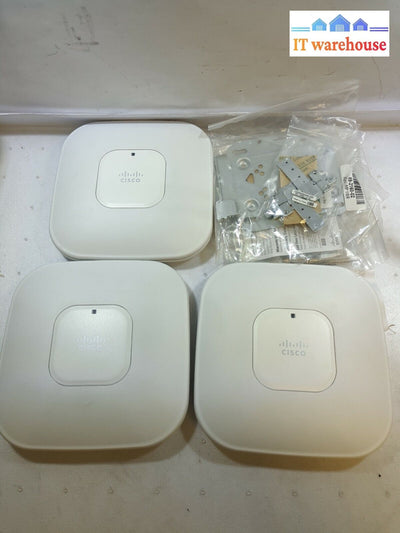 - Lot Of 3 Cisco Air-Lap1142N-N-K9 802.11A/G/N Fixed Unified Ap W/Mount