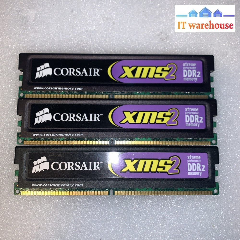 Lot of 3 Corsair XMS2 1GB DDR2-675 PC2-5400 CL4 CM2X1024-5400C4 Desktop RAM