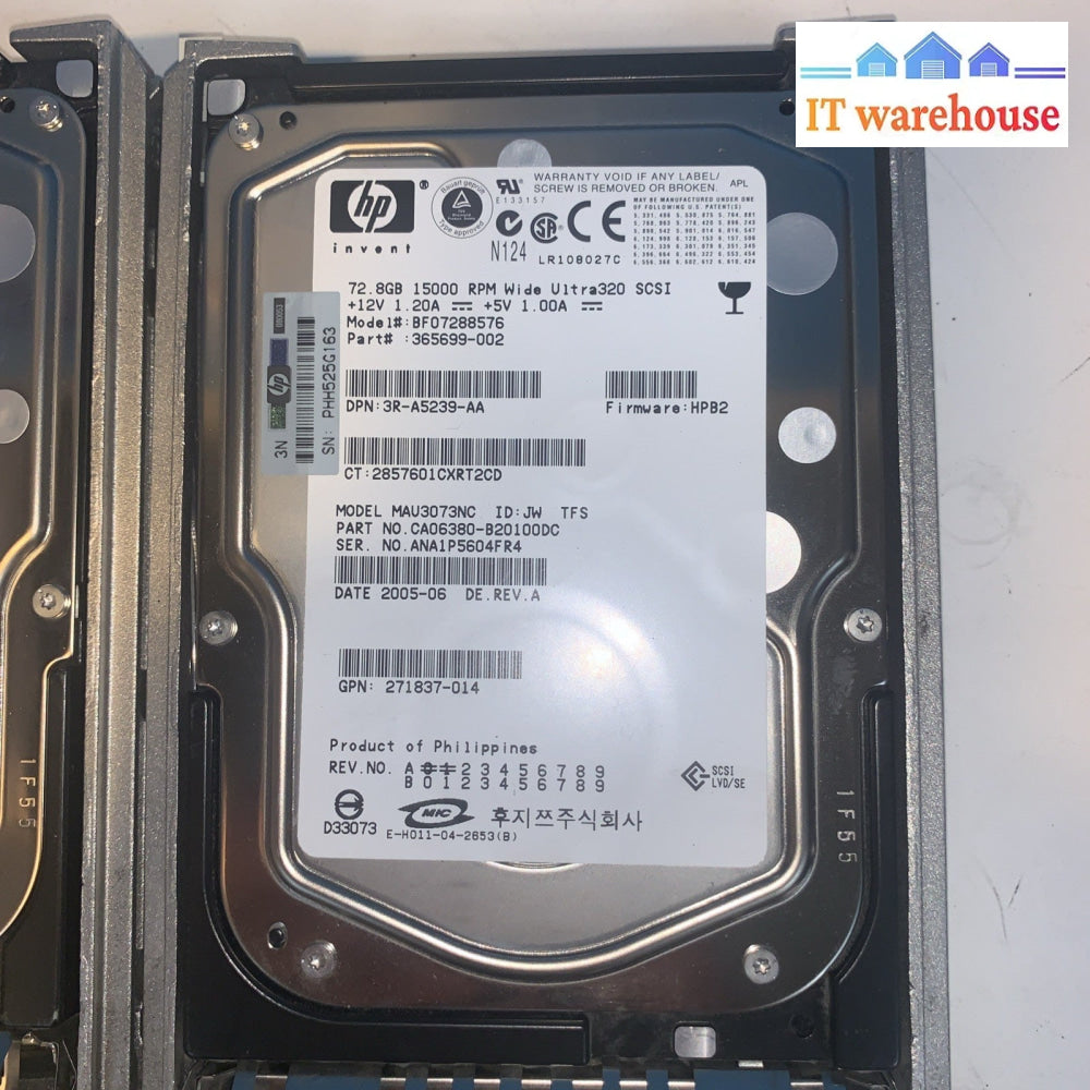 Lot of 3  Fujitsu MAU3073NC 73GB 15K RPM Wide Ultra320 SCSI  80 pin HDD