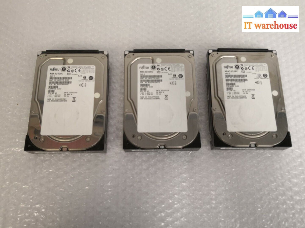 ++ *Lot of 3* Fujitsu MBA3300RC 300GB 15000 RPM 16MB Cache SAS 3.5" @@@