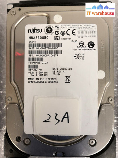 ++ *Lot of 3* Fujitsu MBA3300RC 300GB 15000 RPM 16MB Cache SAS 3.5" @@@