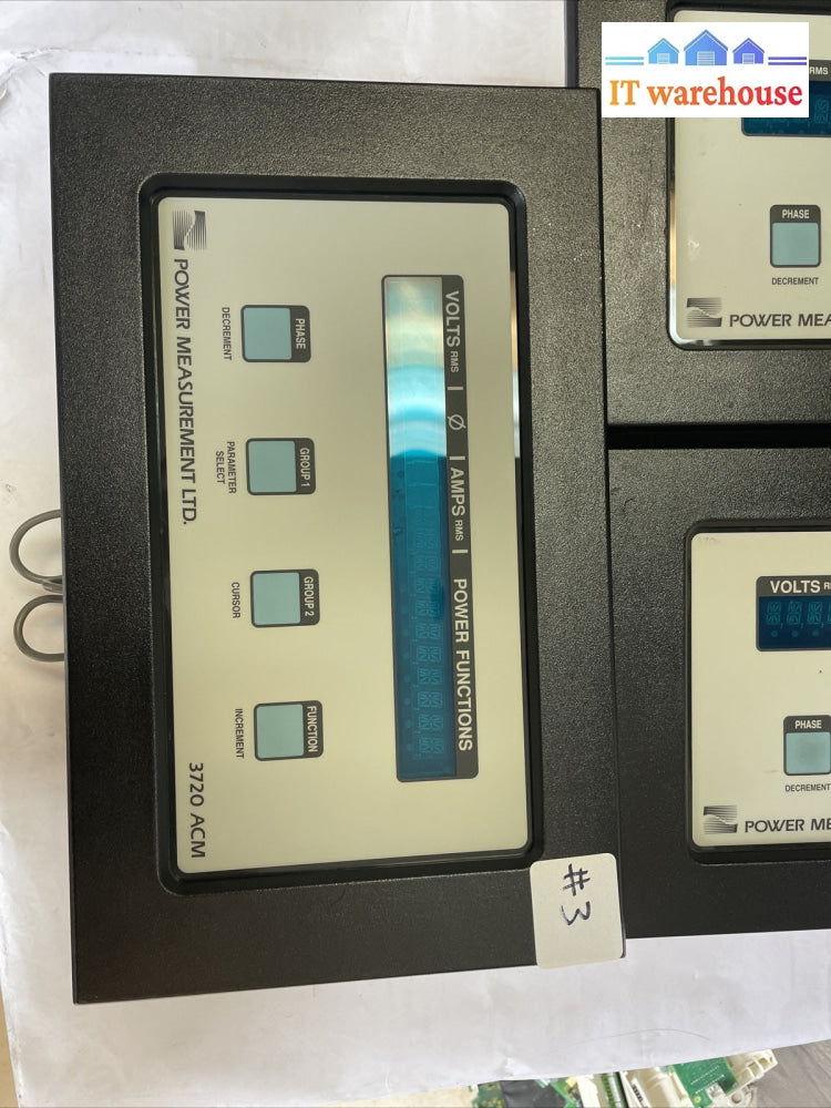 Lot of 3 GE Power Measurement LTD 3720 ACM Electronic Power Meter
