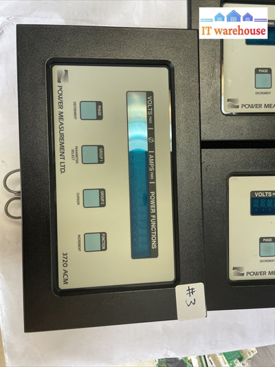 Lot of 3 GE Power Measurement LTD 3720 ACM Electronic Power Meter