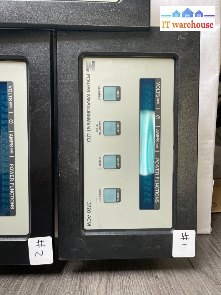 Lot of 3 GE Power Measurement LTD 3720 ACM Electronic Power Meter