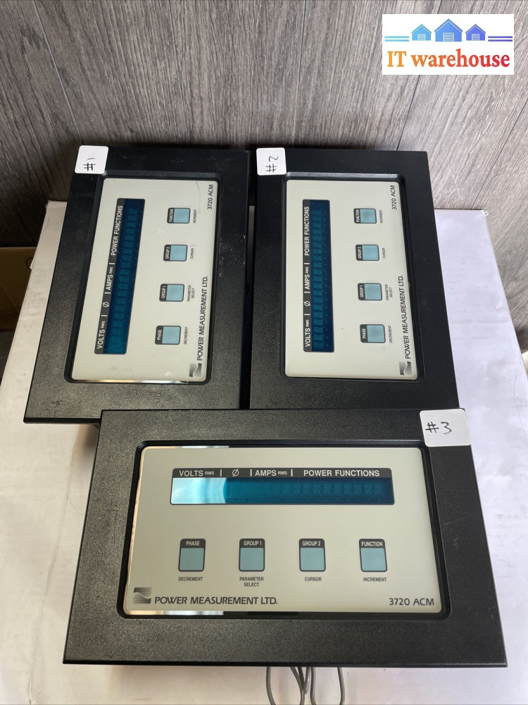 Lot of 3 GE Power Measurement LTD 3720 ACM Electronic Power Meter