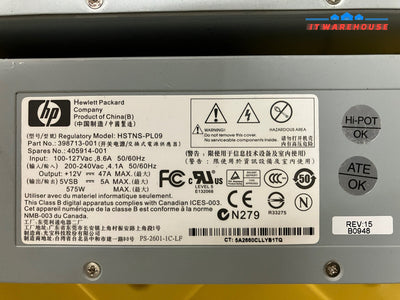 ~ LOT OF 3 - HP 398713-001 405914-001 575W HSTNS-PL09 AC Power Supplies