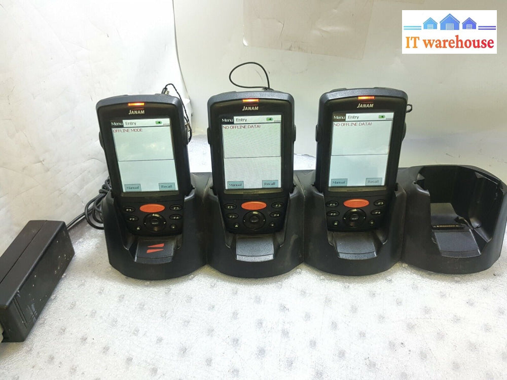 - Lot Of 3 Janam Xm66 Windows Mobile 6.1 Handheld Computers W/ Crd-P4 Charger