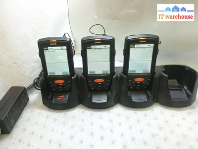 - Lot Of 3 Janam Xm66 Windows Mobile 6.1 Handheld Computers W/ Crd-P4 Charger