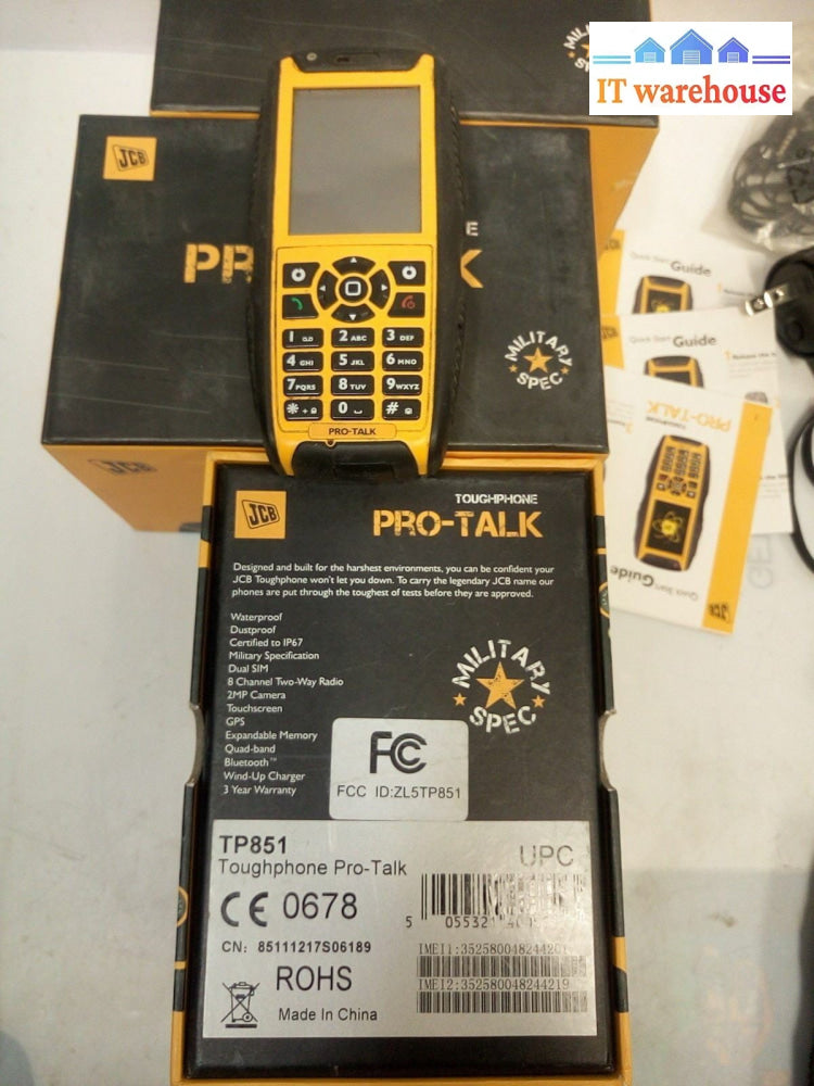 - LOT OF 3  JCB PRO TALK TP851 DUAL SIM  MOBILE PHONE