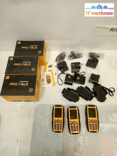 - LOT OF 3  JCB PRO TALK TP851 DUAL SIM  MOBILE PHONE