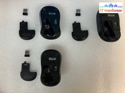 Lot of 3 Logitech M185 Wireless Optical Mouse, USB Nano Receiver ~