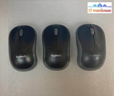 Lot of 3 Logitech M185 Wireless Optical Mouse, USB Nano Receiver ~