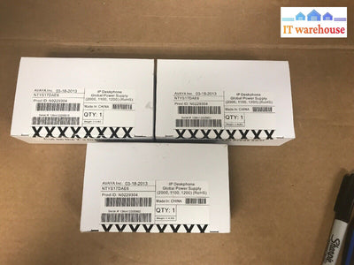 Lot Of 3 New Avaya Ntys17Dae6 N0229304 Ip Deskphone Global Power Supply
