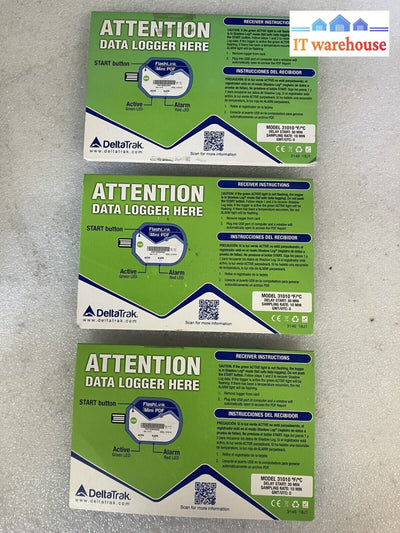 ~ (Lot of 3) New DeltaTrak FlashLink Mini PDF In-Transit Logger 31010