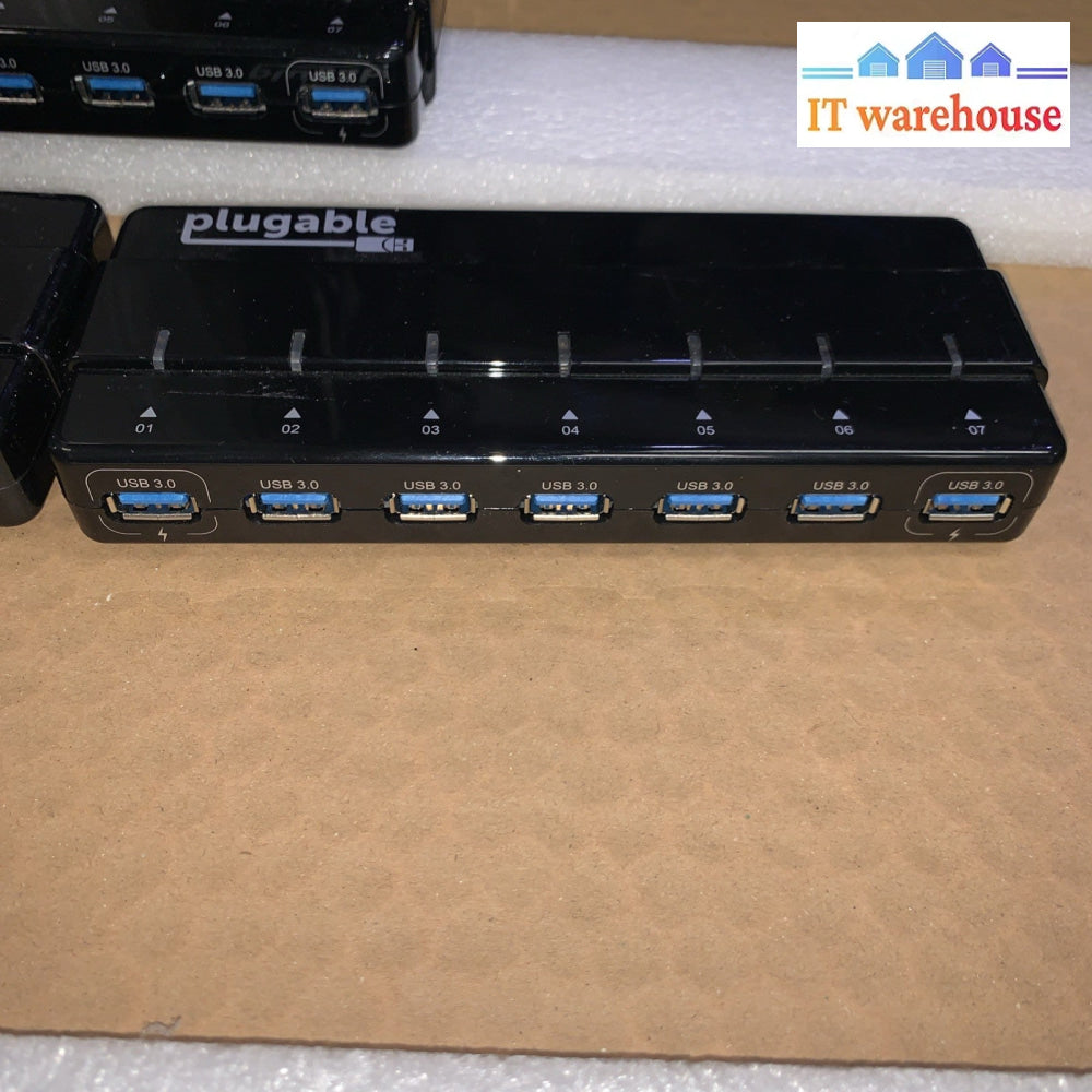 Lot of 3 Plugable 7 Port USB 3.0 Hub USB3-HUB7C-81X