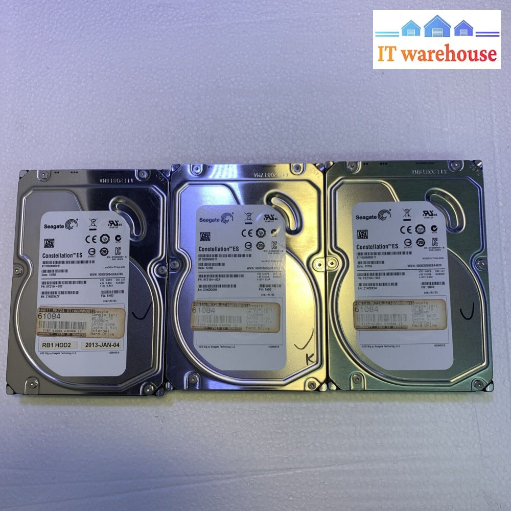LOT OF 3 Seagate 1TB Constellation ES ST1000NM0011 SATA 3.5" 9YZ164-003 Hard
