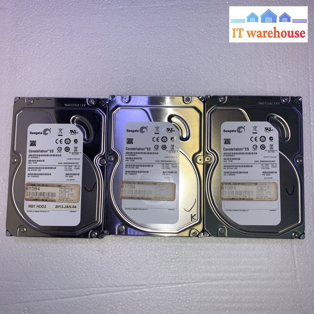 LOT OF 3 Seagate 1TB Constellation ES ST1000NM0011 SATA 3.5" 9YZ164-003 Hard