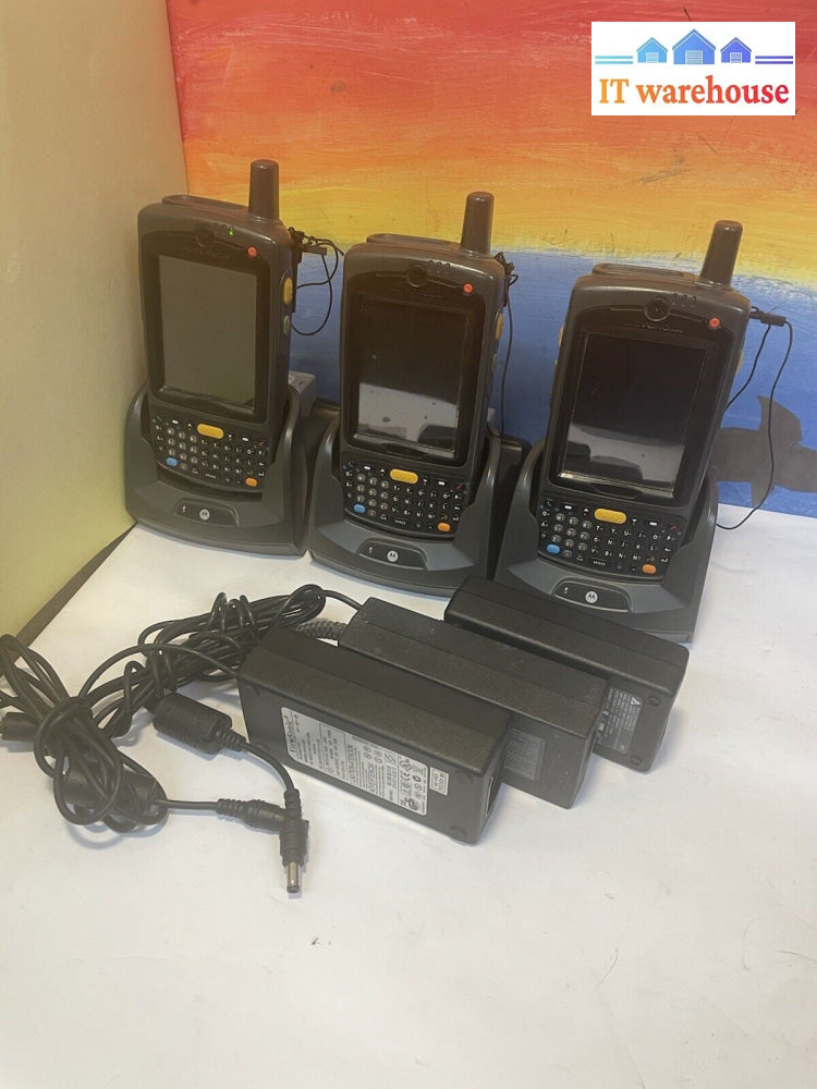 Lot Of 3 Symbol Mc75A Mobile Barcode Scanner Computer With Extra Batteries.