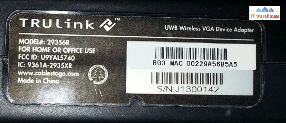 Lot of 3 Trulink Wireless USB to VGA 3.5mm Audio Kit 29356R
