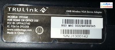 Lot of 3 Trulink Wireless USB to VGA 3.5mm Audio Kit 29356R