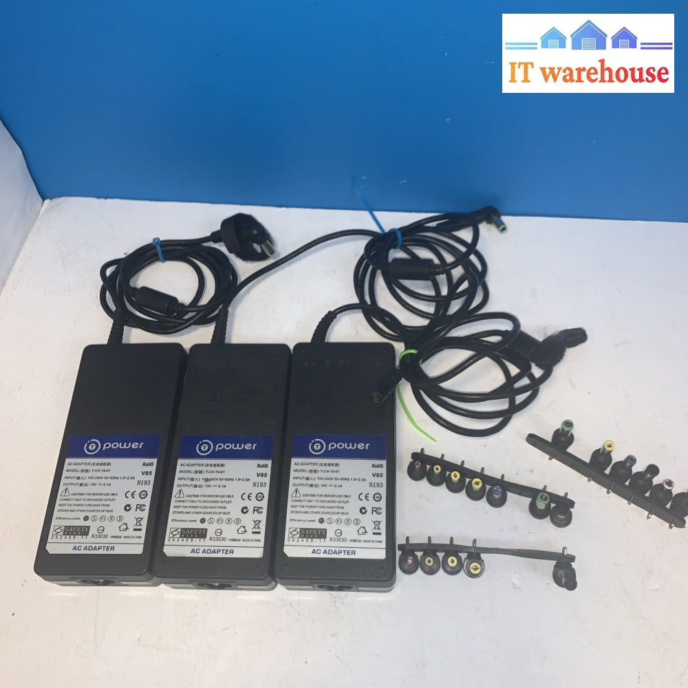Lot Of 3  Universal T-Power Ac Adapter 19V 6.1A. (100-240 Input)