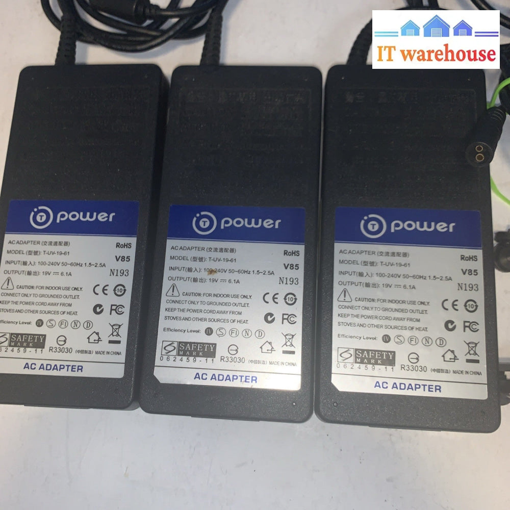 Lot Of 3  Universal T-Power Ac Adapter 19V 6.1A. (100-240 Input)