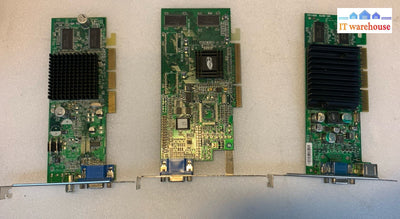 Lot of 3 vintage PCI Video Card  w/ VGA port