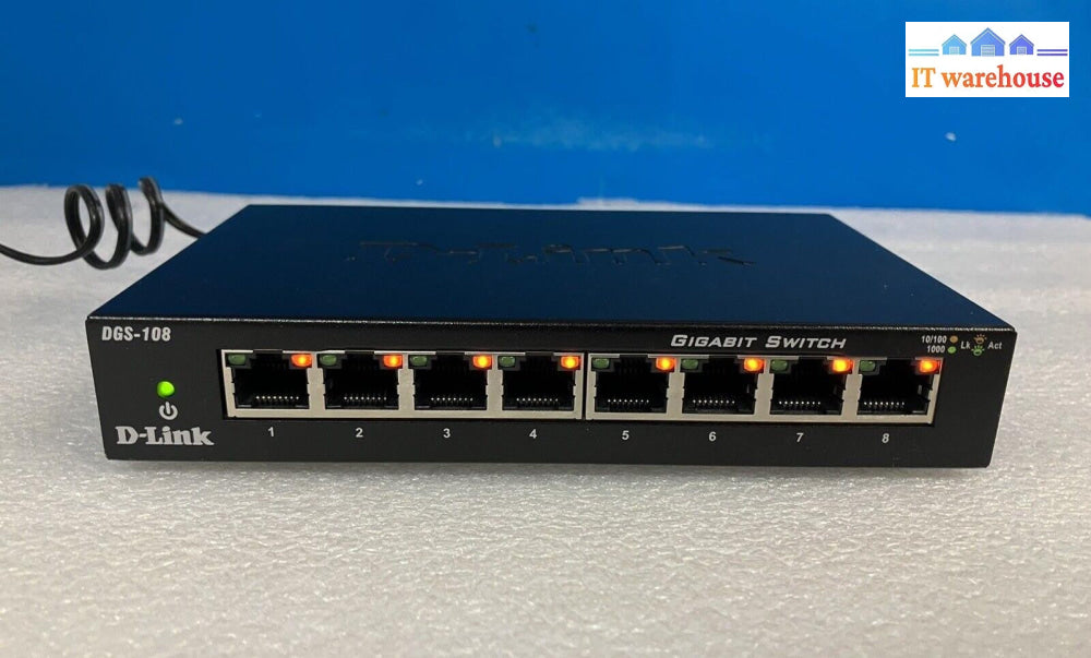 (Lot of 3x) D-Link 8-Port Gigabit Metal Ethernet Switch DGS-108 With Adapters ~