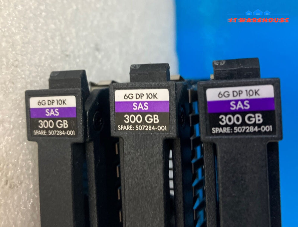 (Lot of 3x) HP 507284-001 507284 6G DP 10K 300GB SAS SFF 2.5" Drive Bay Caddy ~