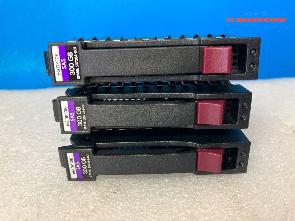 (Lot of 3x) HP 507284-001 507284 6G DP 10K 300GB SAS SFF 2.5" Drive Bay Caddy ~