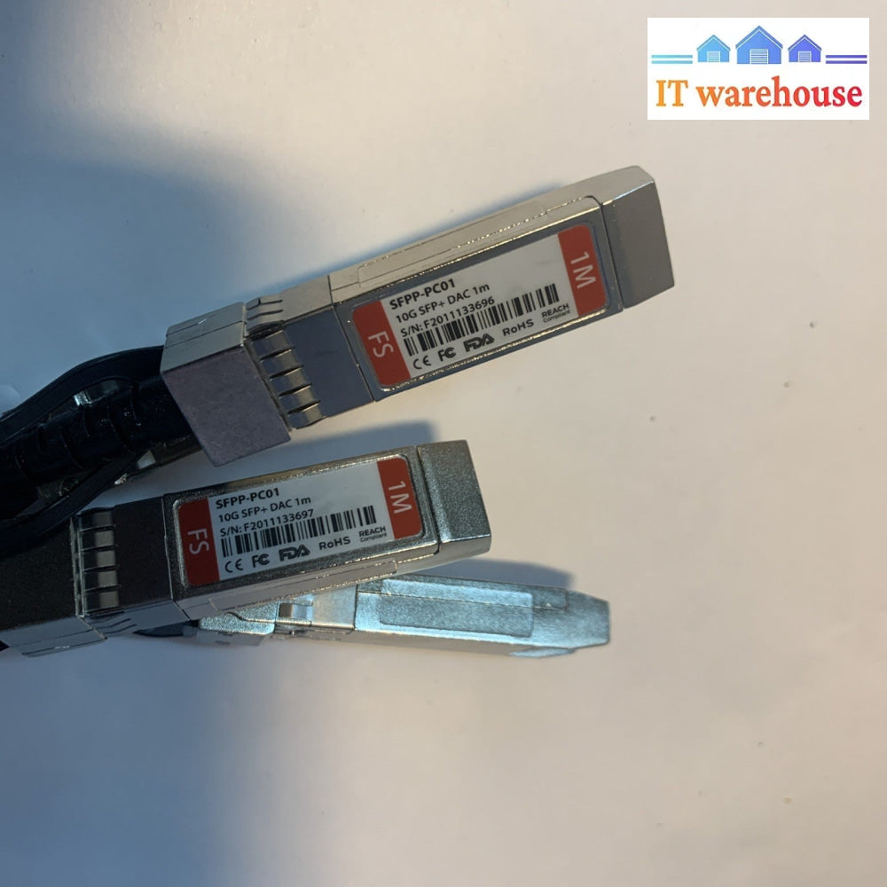 (Lot of 4) 10G SFP+ DAC Cable 1m Passive Direct Attach Copper SFPP-PC01 RoHS