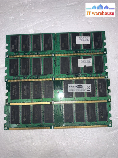 LOT OF 4   . 1G 184-pin PC-3200U NonECC 400MHz DDR Ram Memory