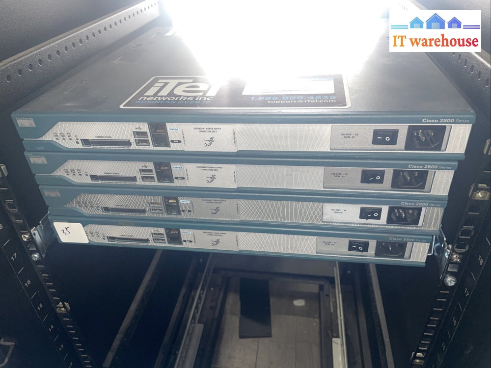 Lot of 4 Cisco 2800 2811 CISCO2811 2 Port Integrated Services Wired Router