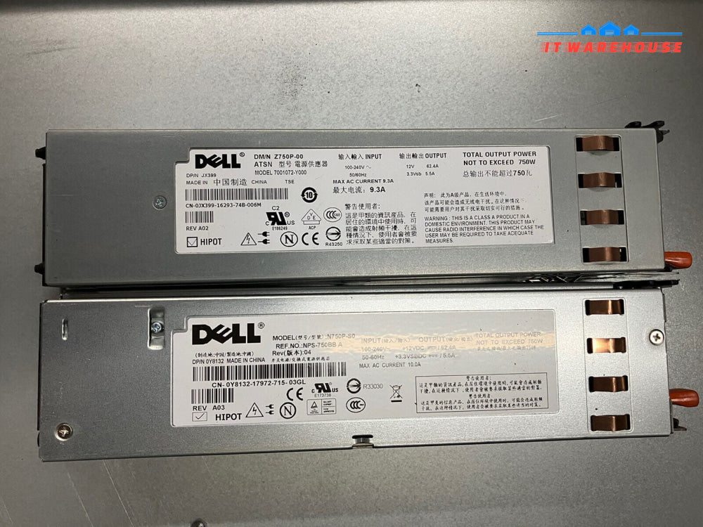 ~ (Lot of 4) Dell 0JX399 Z750P-00 750W Redundant Power Supply for PowerEdge 2950
