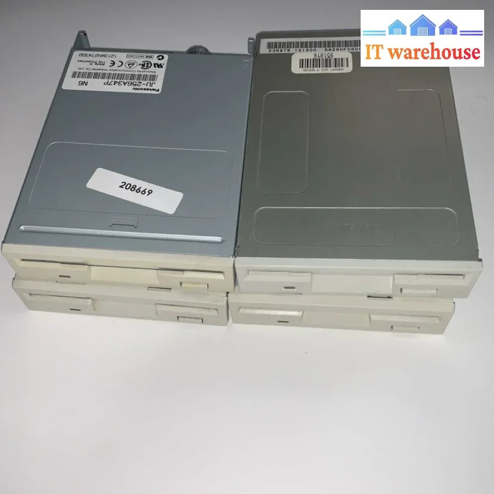 Lot Of 4 Desktop 3.5 Inch Floppy Disk Drive (white Or Beige)